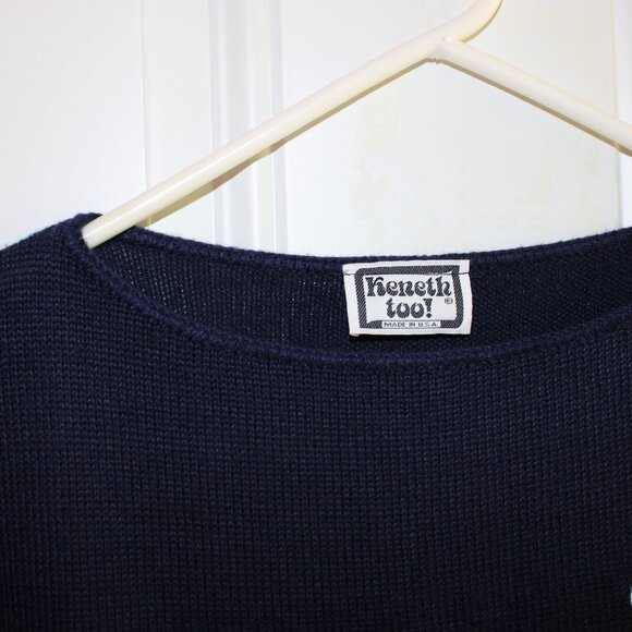 Keneth Too Large Knit Top Sweater Short Made USA Vintage Sailor Top - Picture 4 of 6